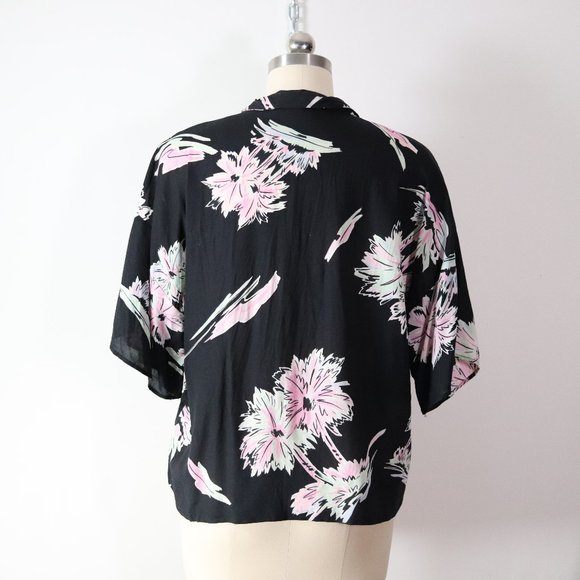❌SOLD❌vintage 80s tropical palm print button shirt - Picture 4 of 8